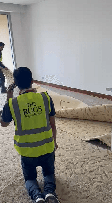Completed carpet installation work at Kempinski Dubai Mall